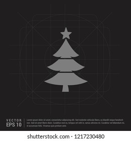 X-Mas Tree Icon - Black Creative Background - Free vector icon