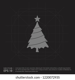 X-Mas Tree Icon - Black Creative Background - Free vector icon