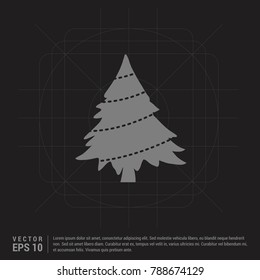 X-Mas Tree Icon - Black Creative Background