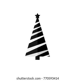 Xmas tree icon, Christmas symbol, flat design template, vector illustration