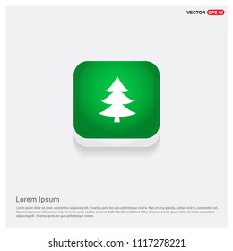 X-Mas Tree Icon Green Web Button - Free vector icon