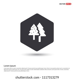 X-Mas Tree Icon Hexa White Background icon template - Free vector icon