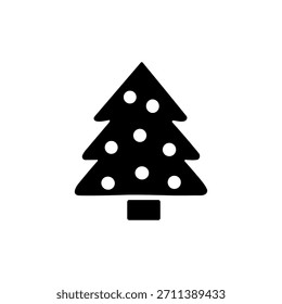 Icono del árbol de navidad o logotipo aislado símbolo Ilustración vectorial - iconos de vector de estilo negro de alta calidad