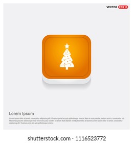 X-Mas Tree Icon Orange Abstract Web Button - Free vector icon