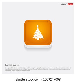 X-Mas Tree Icon Orange Abstract Web Button - Free vector icon