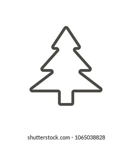 Xmas tree icon vector. Outline evergreen tree. Line new year symbol. Trendy flat ui sign design. Thin linear graphic pictogram for web site, mobile application. Logo illustration.