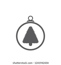 xmas tree isolated on white. Vector tree christmas in ball, traditional symbol to new year illustration