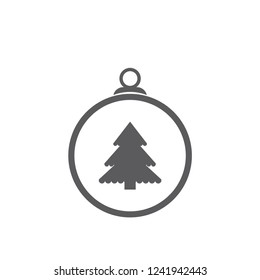 xmas tree isolated on white. Vector tree christmas in ball, traditional symbol to new year illustration