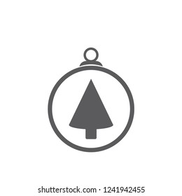 xmas tree isolated on white. Vector tree christmas in ball, traditional symbol to new year illustration