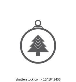 xmas tree isolated on white. Vector tree christmas in ball, traditional symbol to new year illustration