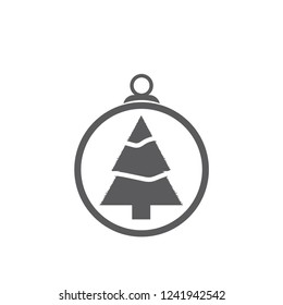 xmas tree isolated on white. Vector tree christmas in ball, traditional symbol to new year illustration