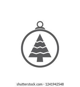 xmas tree isolated on white. Vector tree christmas in ball, traditional symbol to new year illustration