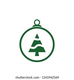 xmas tree isolated on white. Vector tree christmas in ball, traditional symbol to new year illustration