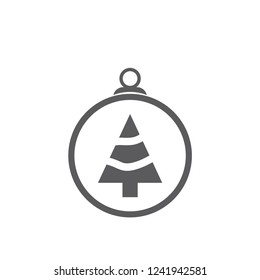 xmas tree isolated on white. Vector tree christmas in ball, traditional symbol to new year illustration