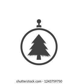 xmas tree isolated on white. Vector tree christmas in ball, traditional symbol to new year illustration