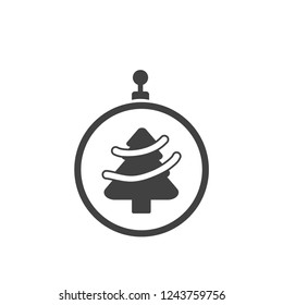 xmas tree isolated on white. Vector tree christmas in ball, traditional symbol to new year illustration