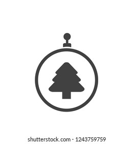 xmas tree isolated on white. Vector tree christmas in ball, traditional symbol to new year illustration