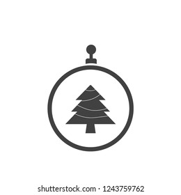xmas tree isolated on white. Vector tree christmas in ball, traditional symbol to new year illustration