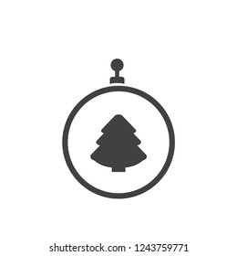 xmas tree isolated on white. Vector tree christmas in ball, traditional symbol to new year illustration