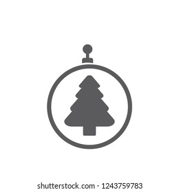 xmas tree isolated on white. Vector tree christmas in ball, traditional symbol to new year illustration