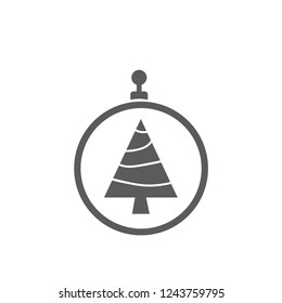 xmas tree isolated on white. Vector tree christmas in ball, traditional symbol to new year illustration