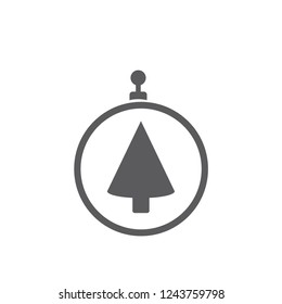 xmas tree isolated on white. Vector tree christmas in ball, traditional symbol to new year illustration