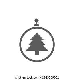 xmas tree isolated on white. Vector tree christmas in ball, traditional symbol to new year illustration