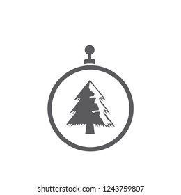 xmas tree isolated on white. Vector tree christmas in ball, traditional symbol to new year illustration