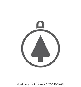 xmas tree isolated on white. Vector tree christmas in ball, traditional symbol to new year illustration