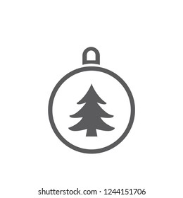 xmas tree isolated on white. Vector tree christmas in ball, traditional symbol to new year illustration