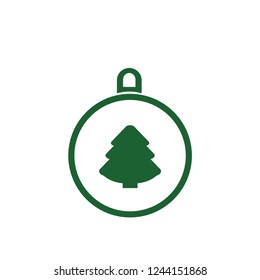 xmas tree isolated on white. Vector tree christmas in ball, traditional symbol to new year illustration