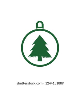 xmas tree isolated on white. Vector tree christmas in ball, traditional symbol to new year illustration