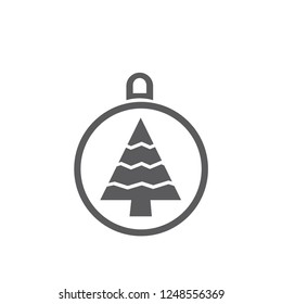 xmas tree isolated on white. Vector tree christmas in ball, traditional symbol to new year illustration