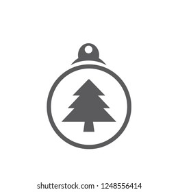 xmas tree isolated on white. Vector tree christmas in ball, traditional symbol to new year illustration