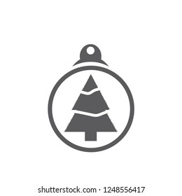 xmas tree isolated on white. Vector tree christmas in ball, traditional symbol to new year illustration