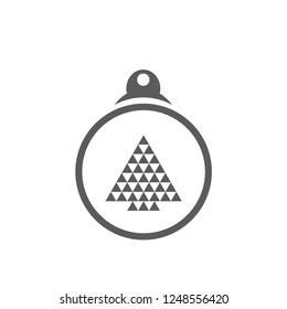 xmas tree isolated on white. Vector tree christmas in ball, traditional symbol to new year illustration