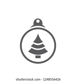 xmas tree isolated on white. Vector tree christmas in ball, traditional symbol to new year illustration