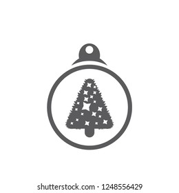 xmas tree isolated on white. Vector tree christmas in ball, traditional symbol to new year illustration