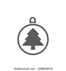 xmas tree isolated on white. Vector tree christmas in ball, traditional symbol to new year illustration