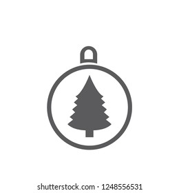 xmas tree isolated on white. Vector tree christmas in ball, traditional symbol to new year illustration