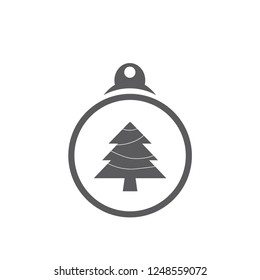 xmas tree isolated on white. Vector tree christmas in ball, traditional symbol to new year illustration