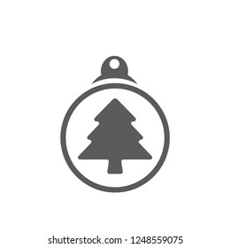 xmas tree isolated on white. Vector tree christmas in ball, traditional symbol to new year illustration