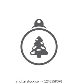 xmas tree isolated on white. Vector tree christmas in ball, traditional symbol to new year illustration