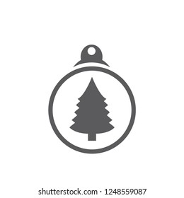 xmas tree isolated on white. Vector tree christmas in ball, traditional symbol to new year illustration