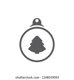 xmas tree isolated on white. Vector tree christmas in ball, traditional symbol to new year illustration