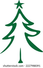 the xmas tree minimalism vector illustration green