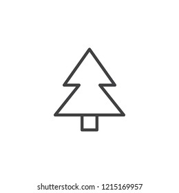 Xmas tree outline icon. linear style sign for mobile concept and web design. Сonifer tree line vector icon. Spruce symbol, logo illustration. Pixel perfect vector graphics