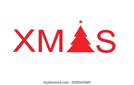xmas tree pine red pink orange color star symbol sign icon merry christmas happy new year 2024 2025 2026 2027 time calendar winter december illustration gift holiday vector fir snowflake text santa