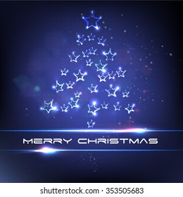 Xmas tree star light. Merry christmas.