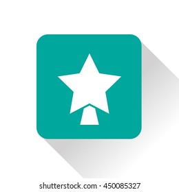 xmas tree toy star white on green icon. holidays vector isolated illustration